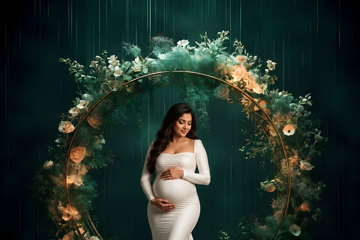 Floral Ring Backdrops Maternityshoot, a Background Graphic by Chipshpow Graphics (Photo 6 of 13)