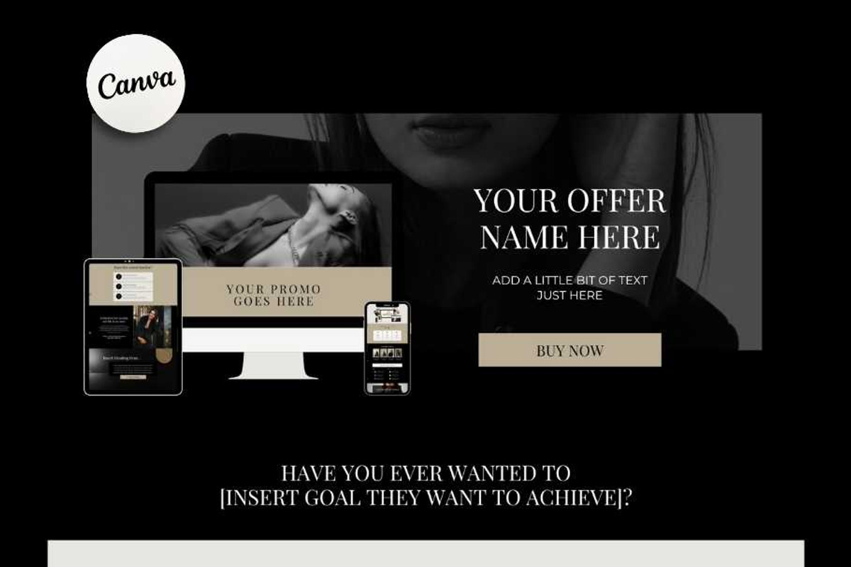 Canva Sales Page - Noir Luxe, a Templates & Theme by Freedom Business Shop (Photo 1 of 10)