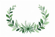 Watercolor Green Leaf Wreath Vector, an Illustration by hafijul (Thumbnail 5 of 12)