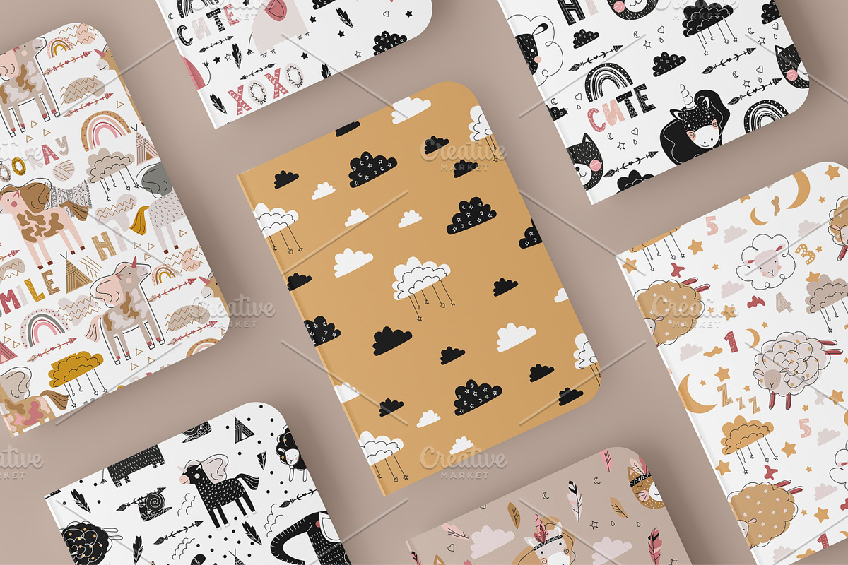 childish pattern + 92 elements BONUS, a Background Graphic by Lineli (Photo 7 of 8)