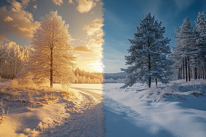 Beautiful landscape with changing seasons, a Photo by AlyaAnd