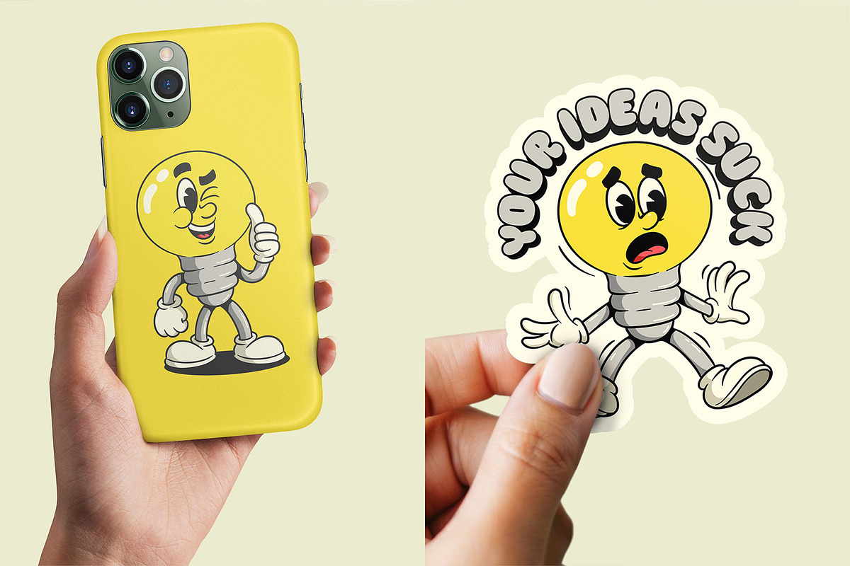 Retro Lamp Characters, an Object Illustration by Graptail