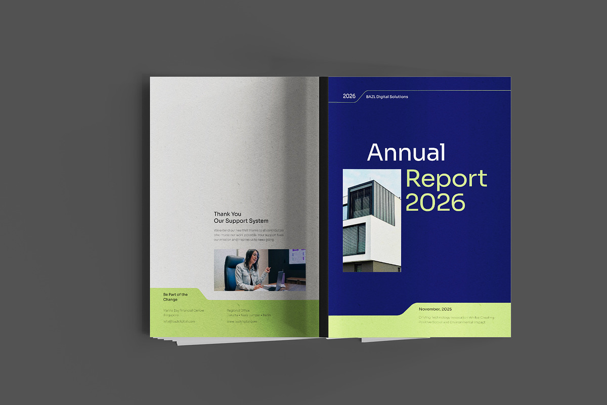 Navy Green Annual Report, a Brochure Template by Neermana (Photo 11 of 11)