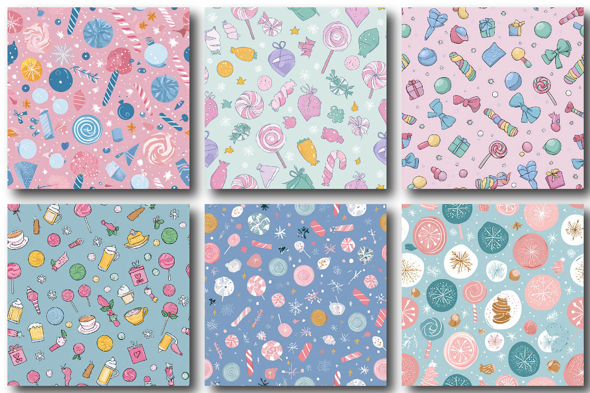 Candy Shop Pastel Christmas Pattern, an Illustration by DreamPrint404 (Photo 2 of 4)