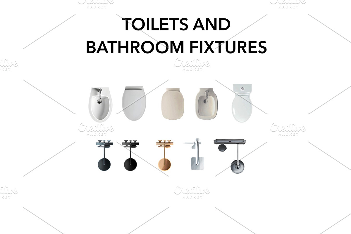 Bath Floor Plan Pack – Top Views, an Object Graphic by SketchBoyko (Photo 2 of 8)