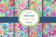 Bright Paisley Pattern Digital Paper, a Pattern Graphic by Paper & Pattern Studio (Thumbnail 1 of 8)