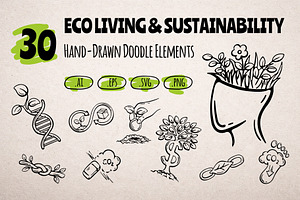 Eco Living Doodle Elements Set
