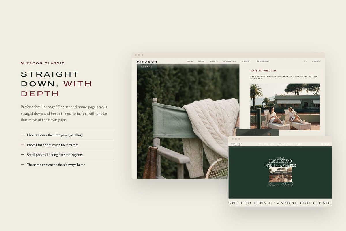 Tennis Club & Hotel Elementor Theme, a WordPress Template by Tomasz Ganclerz (Photo 15 of 21)