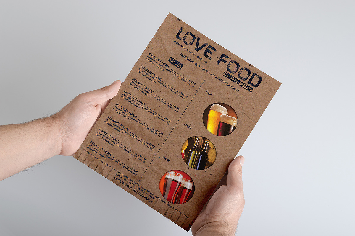 Vintage style FOOD MENU, a Flyer Template by Tzochko (Photo 4 of 5)