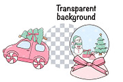 Coquette Pink Christmas Clipart, a Seasonal Illustration by KisbyArt (Thumbnail 10 of 10)
