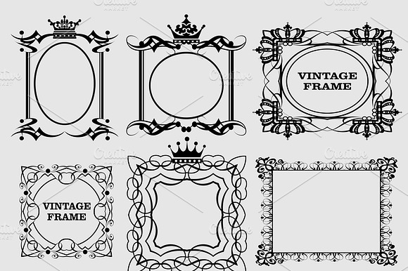 Vector Decorative Frames Vintage Set
