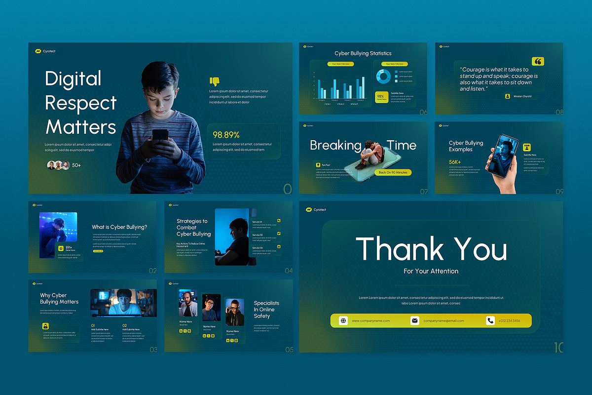 Cyberbullying Awareness PowerPoint, a Presentation Template by Antstheme (Photo 4 of 4)