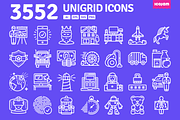 3552 Unigrid icons, an Outline Icon by Icojam store (Thumbnail 1 of 14)