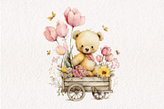 Whimsical Spring Teddy Bear Clipart, an Illustration by CreationArt (Thumbnail 10 of 10)