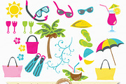 Tropical beach clipart, a Graphic by BouncyBulldog (Thumbnail 2 of 2)