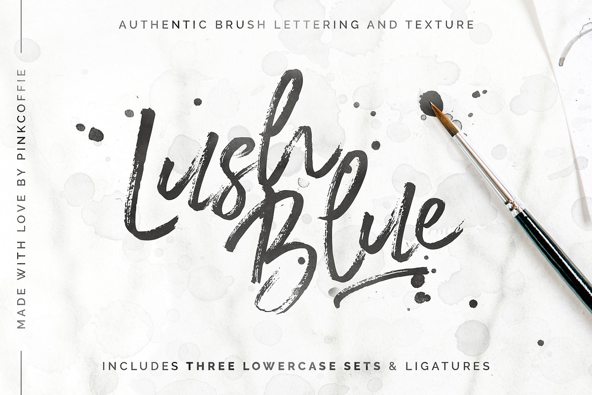 Lush Blue Textured Brush Script Font