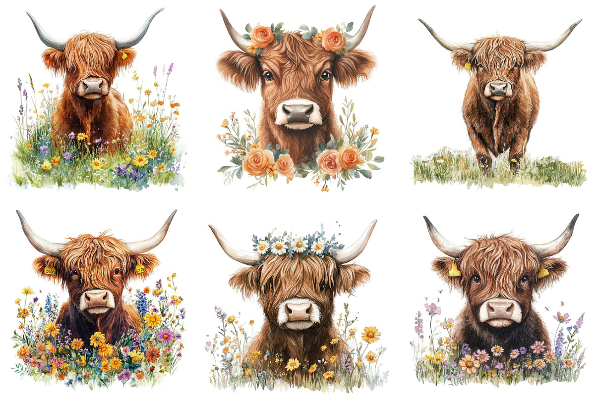Watercolor Spring Peeking Animal Cli, an Illustration by DreamPrint404 (Photo 4 of 6)