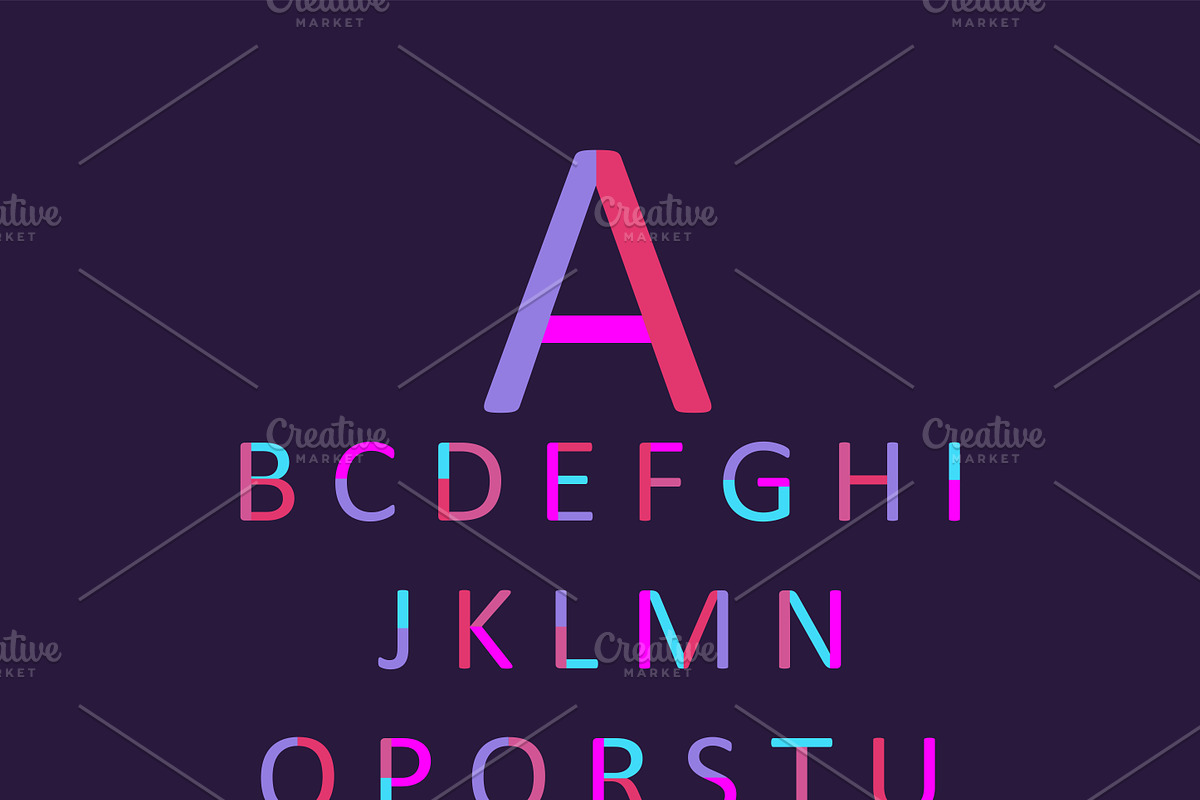 Neon font purple and pink vector, a Graphic by TeaGraphicDesign
