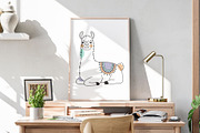Cute Pastel Sitting Llama Vector, an Animal Illustration by MkStudio (Thumbnail 1 of 2)
