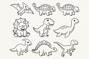 Cute Dinosaur Line Art Illustration, an Animal Illustration by Kusumaillustration (Thumbnail 2 of 9)