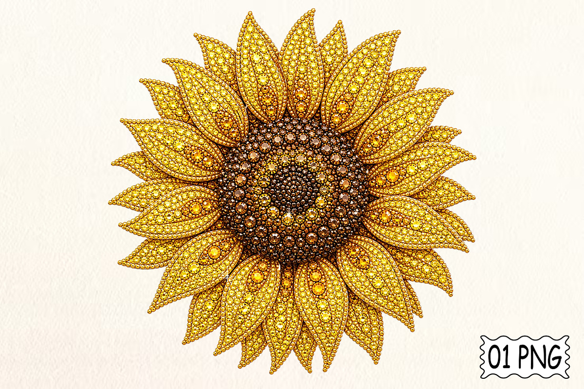 Sunflower Rhinestone PNG, a Seasonal Illustration by Pixels.Craft (Photo 1 of 8)