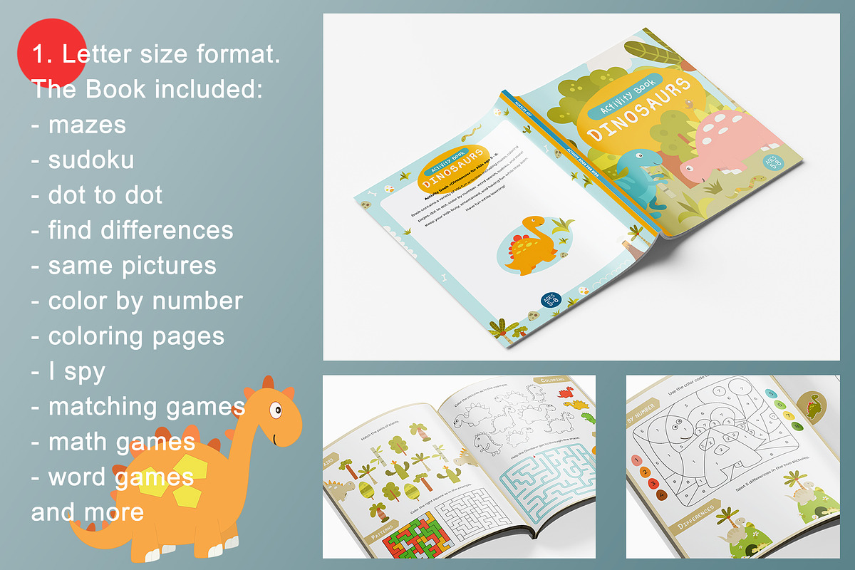 Dinosaurs Activities for kids, an Education Illustration by Nursery Art (Photo 4 of 9)