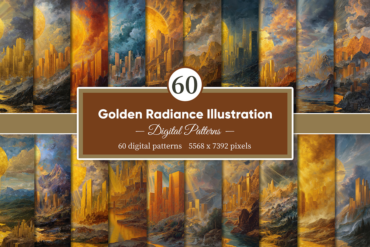 Golden Radiance Illustration, a Decorative Illustration by Housui Patterns (Photo 1 of 12)