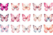 Pink Butterfly Clipart, an Illustration by Designking (Thumbnail 2 of 5)