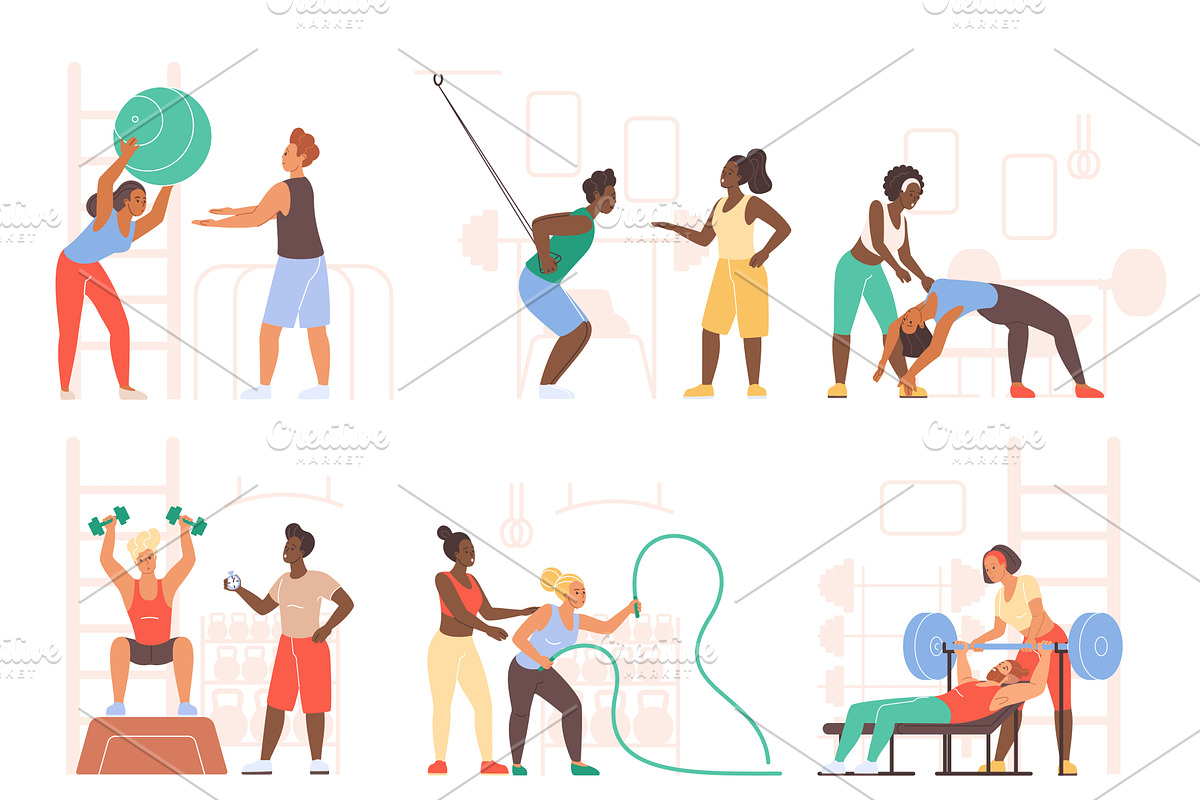 Personal Fitness Trainer Coaching, a Sport Illustration by Lemberg Vector