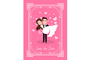 Save The Date Wedding Of Couples Man