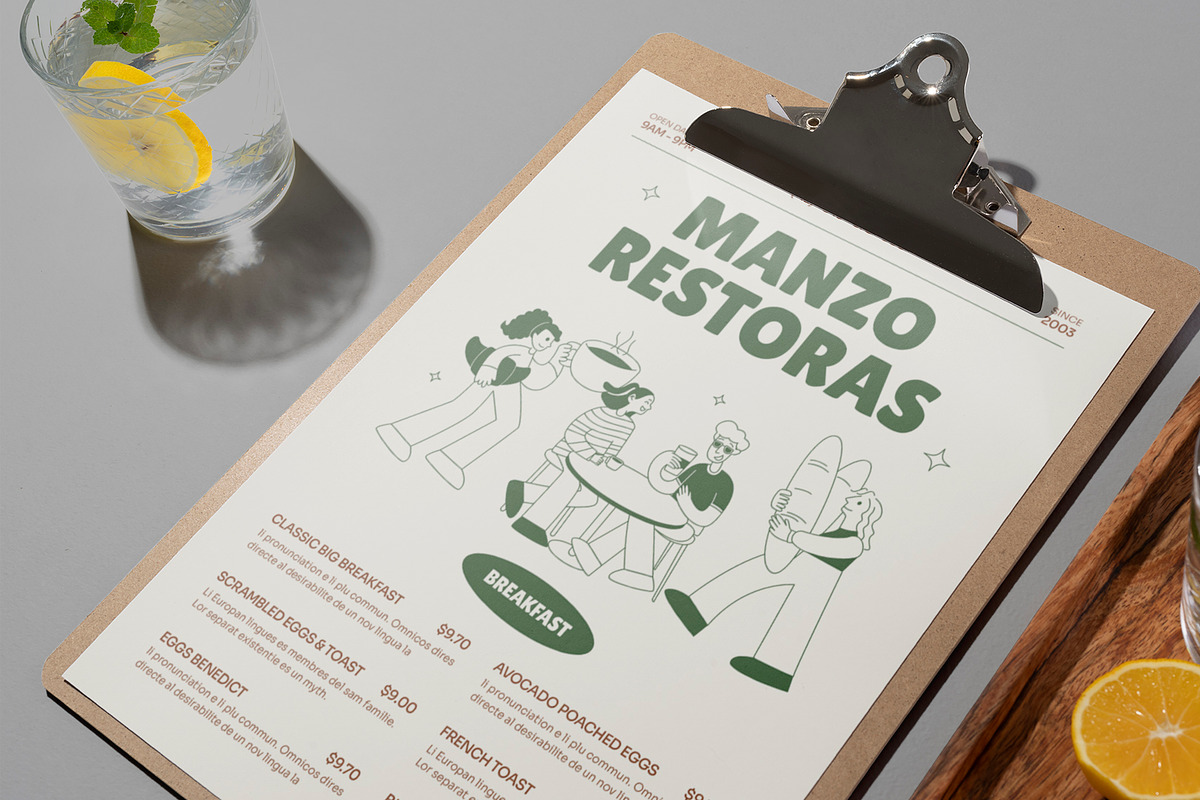 Minimal Retro Coffee Shop Menu, a Stationery Template by Neermana (Photo 4 of 4)