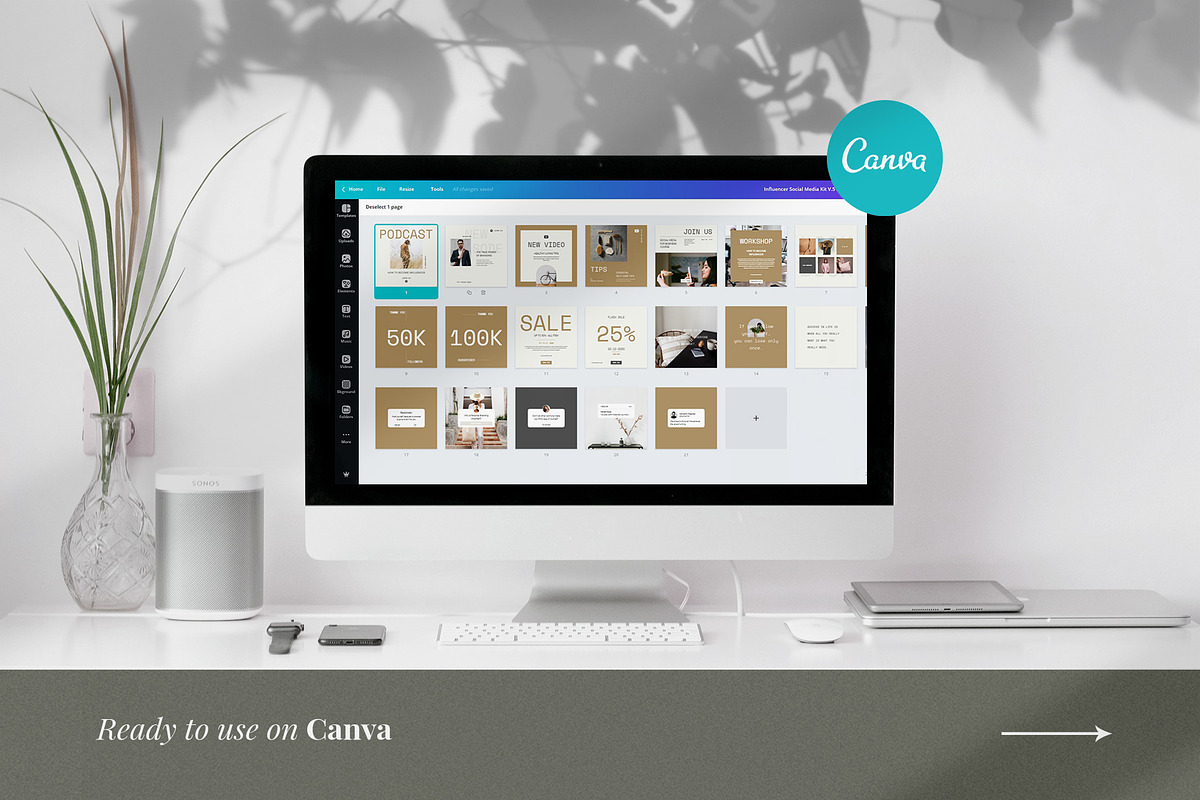 Influencer Instagram Pack | PS CANVA, a Social Media Template by Visuel Colonie® (Photo 3 of 18)