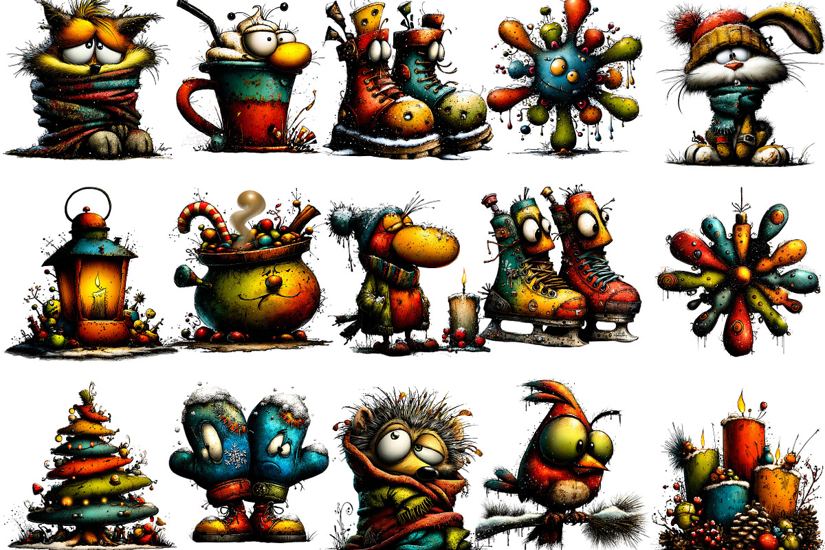 Whimsical Winter Clipart, an Illustration by Designking (Photo 2 of 5)