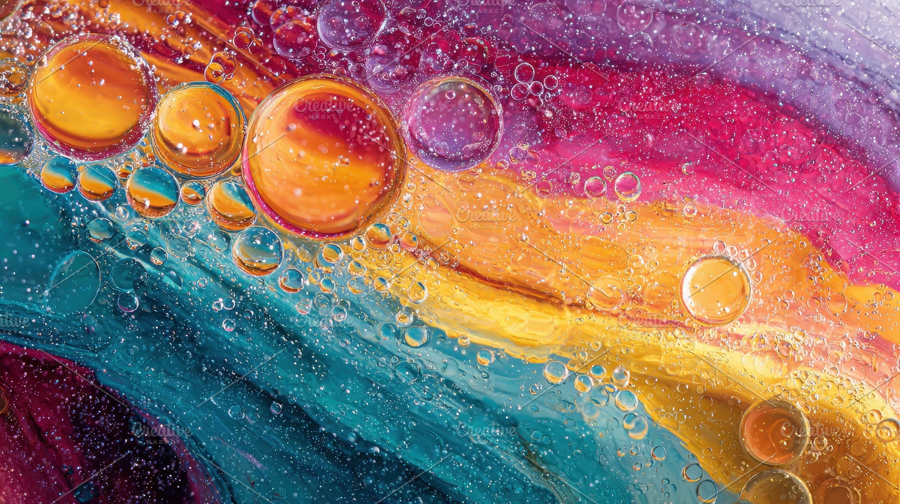 Vibrant oil and water abstract art c, an Abstract Photo by Pixeness Studio