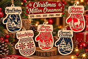 Christmas Mitten SVG Bundle, Laser, an Object Graphic by Libby Wishes (Thumbnail 1 of 3)
