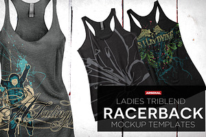 Ladies Tri Racerback Tank Mockups