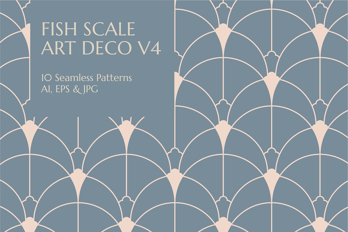 FishScale ArtDeco Patterns V4, a Pattern Graphic by Firowerk (Photo 1 of 4)