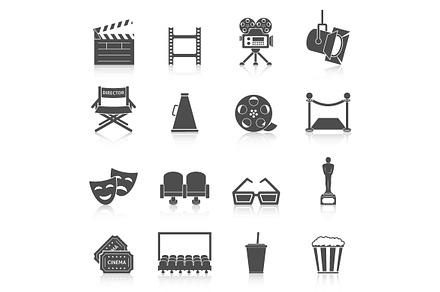 Cinema icons set, an Icon by Saggitarius