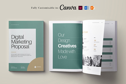 Digital Marketing Proposal, Canva, a Brochure Template by DesVert