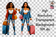 10 Travel Girls PNG Clipart, a Graphic by Clipart Bloom (Thumbnail 10 of 12)