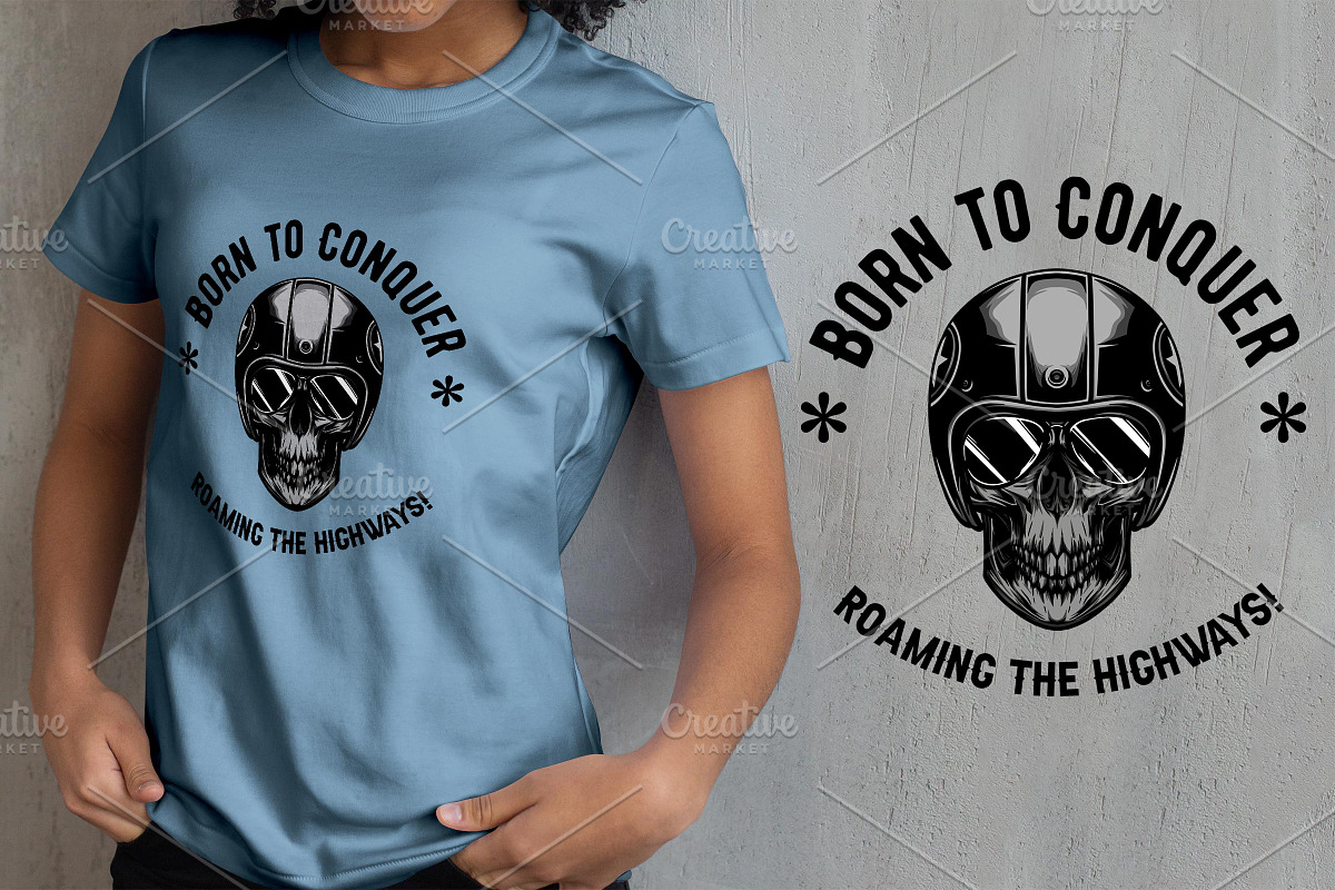 Rider Skull Design Vintage Handdrawn, an Illustration by vectstudio (Photo 2 of 3)