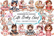 Cute Baby Girl Watercolor Clipart, a Graphic by designcity5 (Thumbnail 1 of 5)