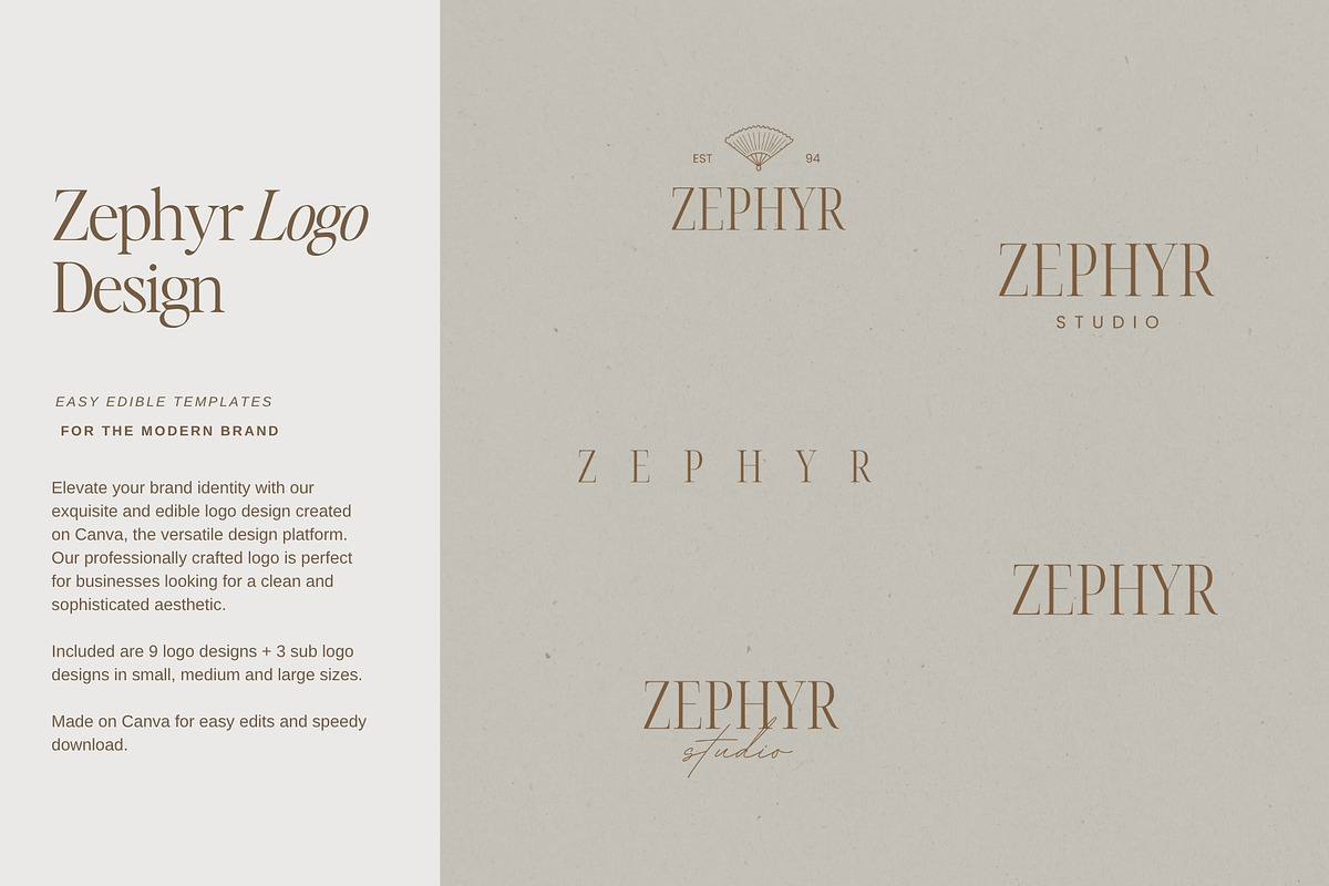 Modern Logo Set | Zephyr, a Branding & Logo Template by Adam and Grace (Photo 1 of 22)