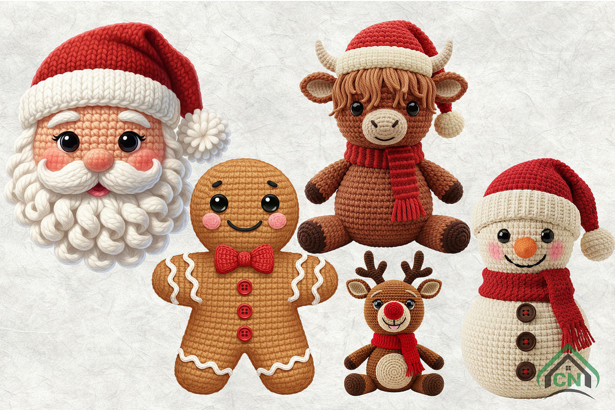 Crochet Yarn Christmas PNG Bundle, an Illustration by Craft Nest (Photo 1 of 6)