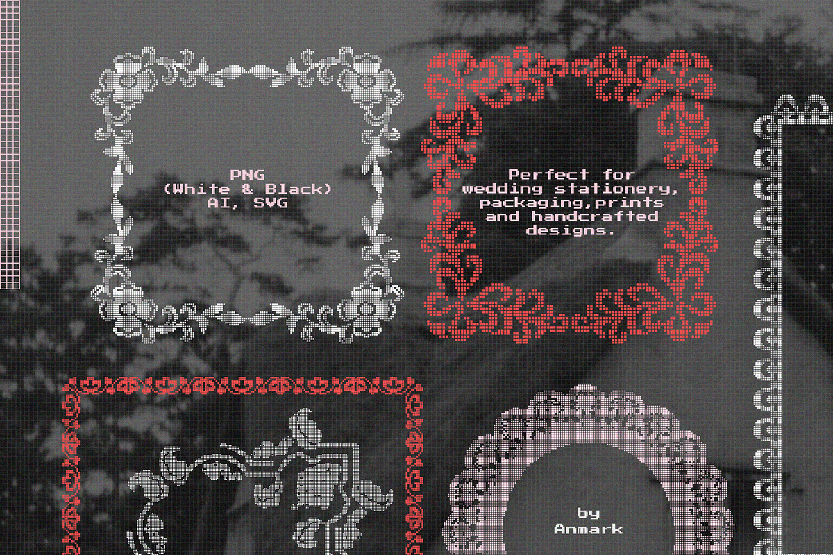 Vintage Vector Pixel Crochet Lace, an Object Graphic by AnMark (Photo 6 of 14)