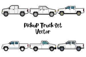 Pickup Truck Set Vector, a Transportation Illustration by Awieee1