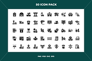 50 Supply chain icons, an Outline Icon by Wencory (Thumbnail 1 of 2)