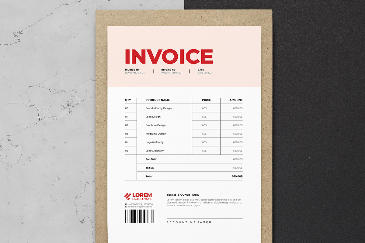 Invoice Template | Word & Canva preview 2