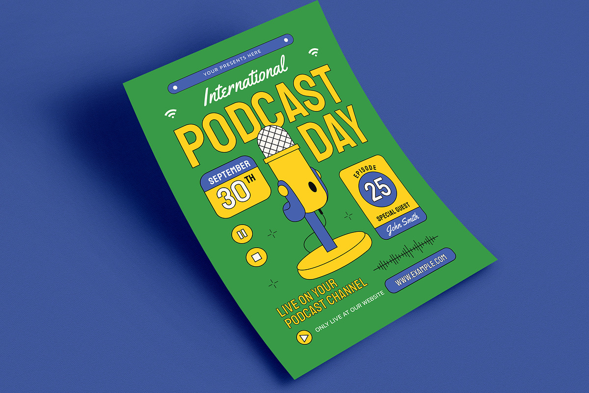 Podcast Day Event Flyer, a Flyer Template by VectorVactory (Photo 3 of 3)