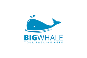 Big Whale Logo Illustration, a Branding & Logo Template by yopie